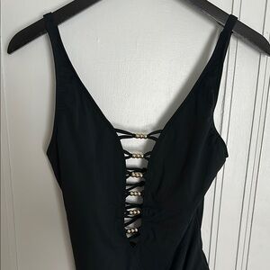 Lilly Pulitzer Isle Lattice Black One Piece Swimsuit